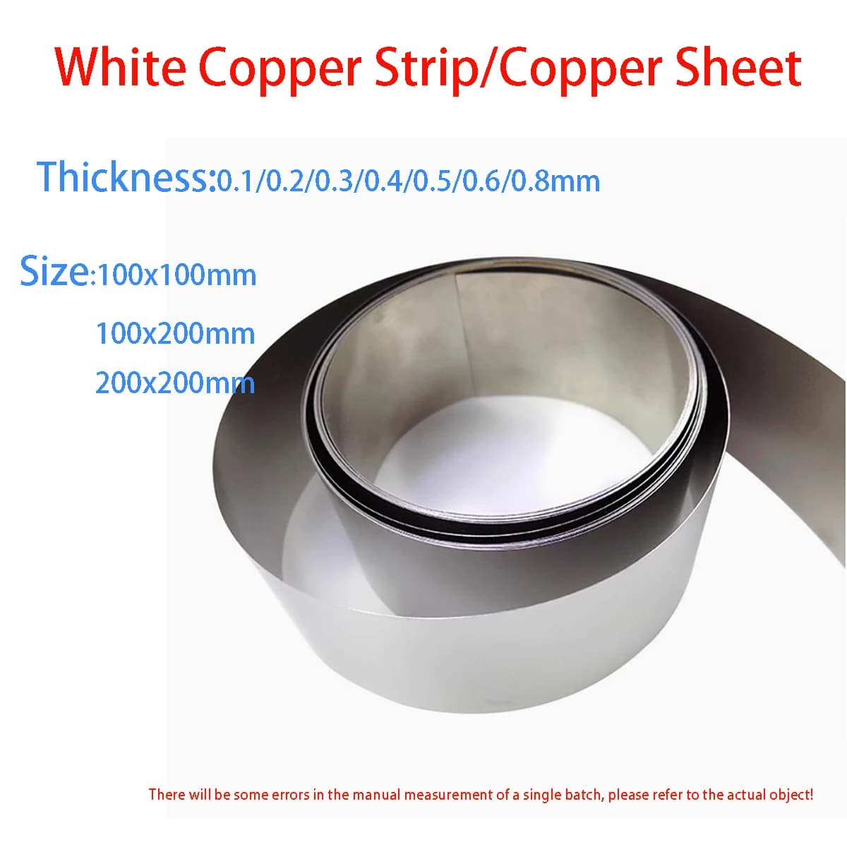 White Brass Plate Sheet Foil Strip  B18 Ni Tutenag100x100/100x200/200x200mm Thickness 0.1/0.2/0.3/0.4/0.5/0.6/0.8/1mm