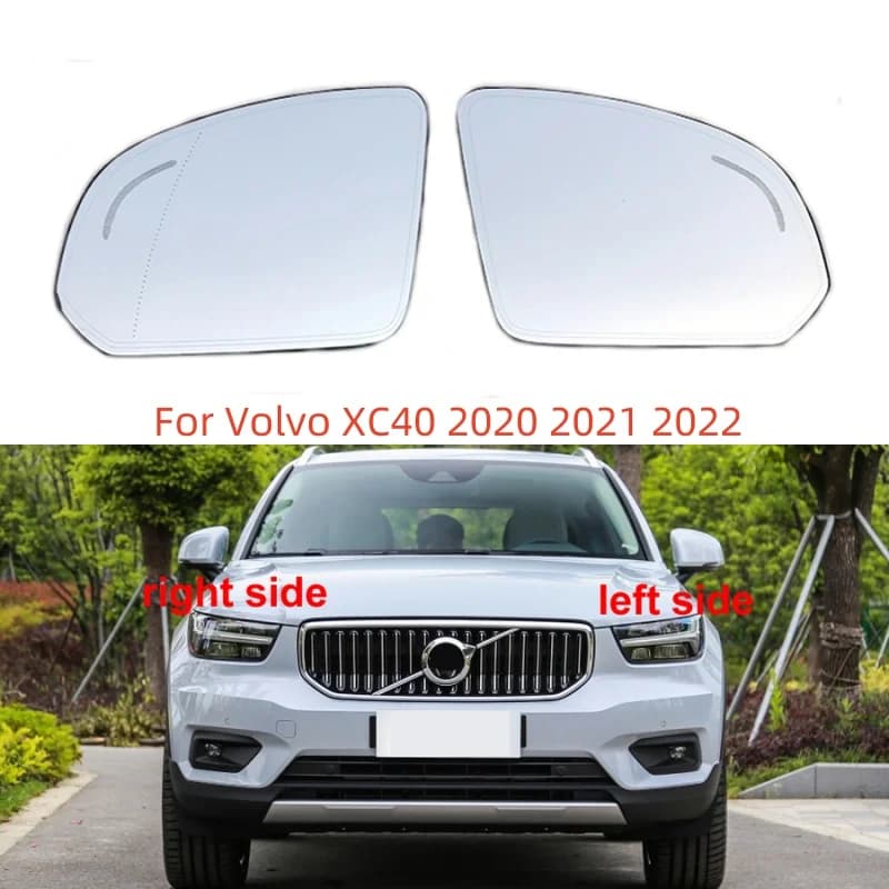For Volvo XC40 2020 2021 2022 Replacement Auto Side Mirror Lens Rearview Reflective Lenses Glass with Heating Blind Spot