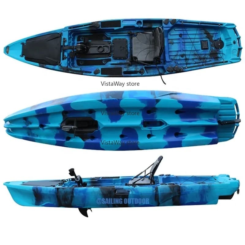 13ft Single Plastic Fishing Kayak Pedal Drive Sport Canoe for Sale