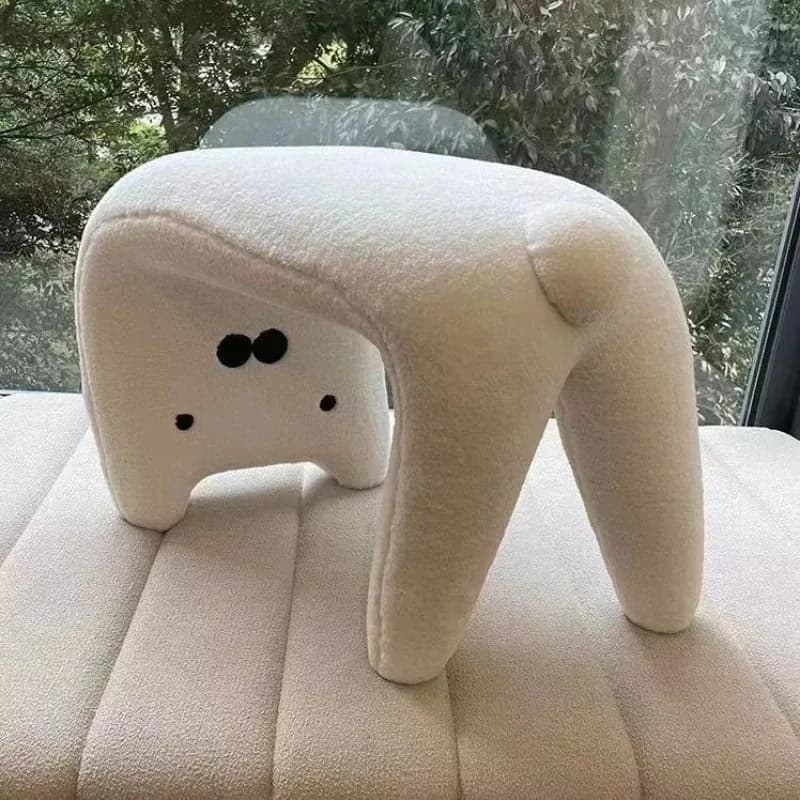 Cat-themed Shoe Changing Stool, Home Shoe-wearing Stool, Entryway Stool, Sofa Stool, Cream-colored Dressing Stool