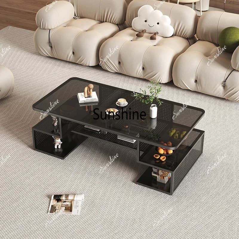Rectangle Minimalist Coffee Table With Storage Unique Trendy Glam Coffee Table Living Room Modern Table Basse Design Furniture