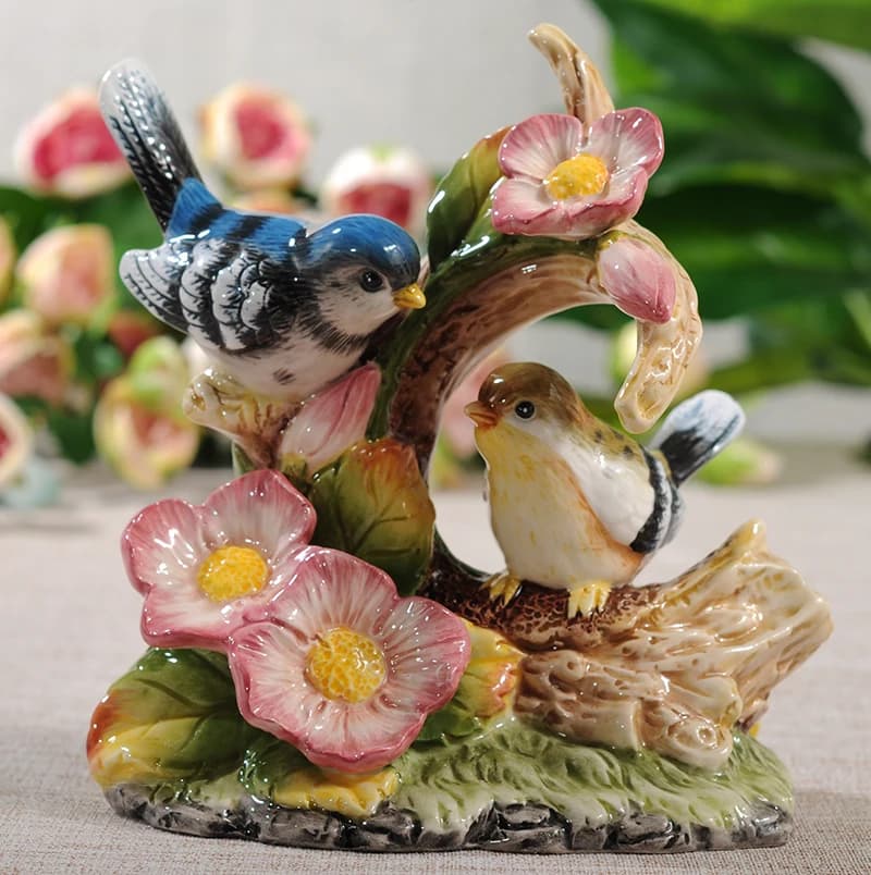NORDIC MODERN COLORFUL CERAMIC LOVE BIRD ORNAMENT PORCELAIN FIGURINE  DECORATION HOUSEHOLD