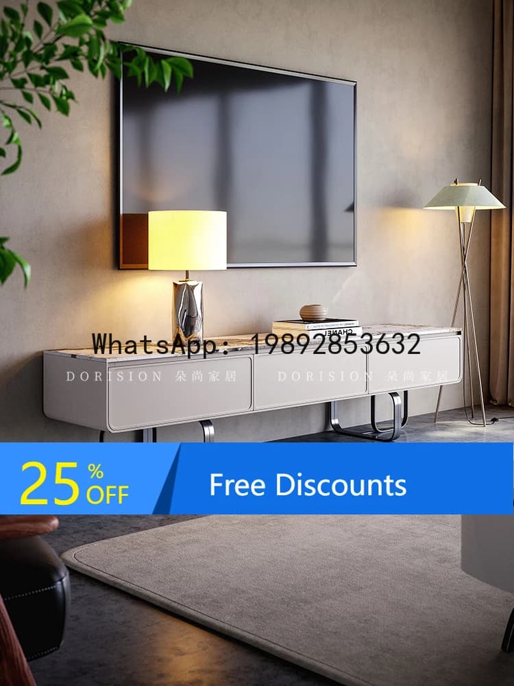 YFY Italian Minimalist Marble TV Cabinet Villa Living Room High-end Designer Modern Simple