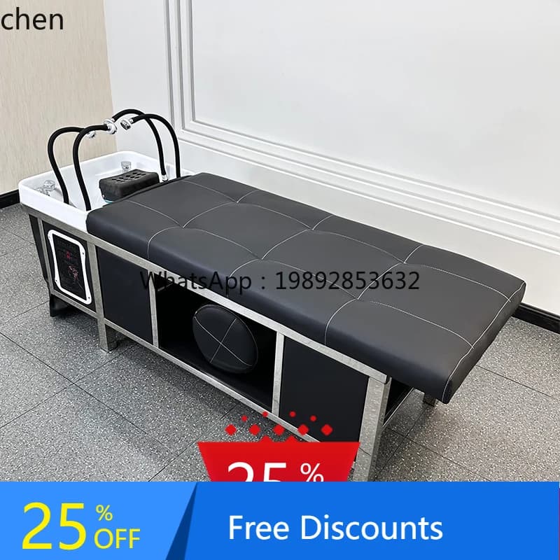 AA Shampoo bed barber shop special massage four heads water circulation fumigation with water heater integrated