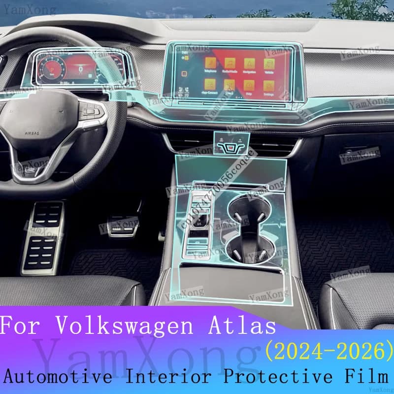 For Volkswagen Atlas Car interior Kit Protection Film Navigation Dashboard screen Sticker Center Panel scratch Transparent Film