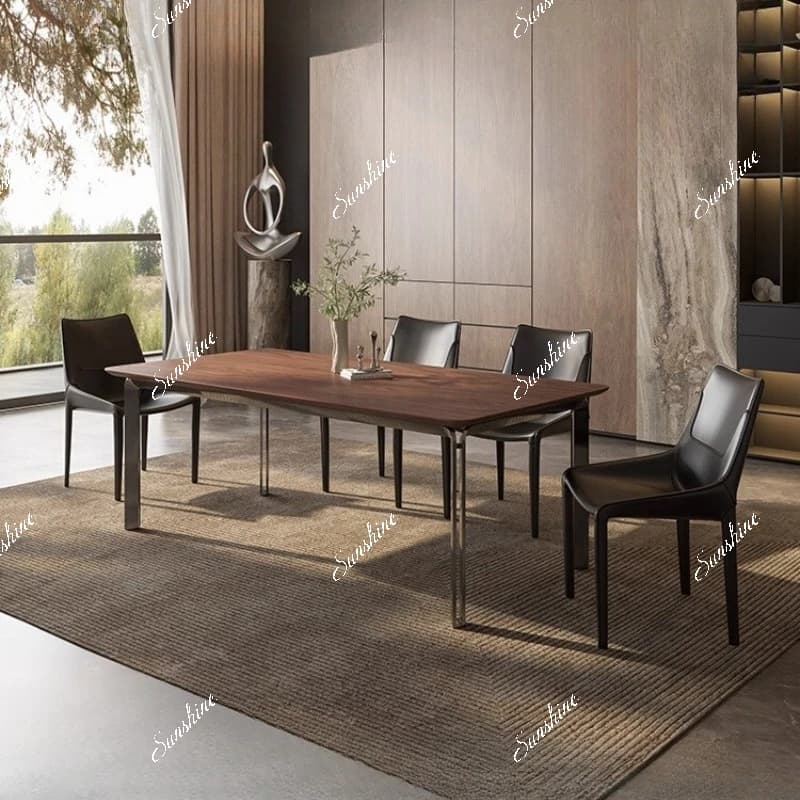 Size apartment, retro style solid wood dining table rectangle, table