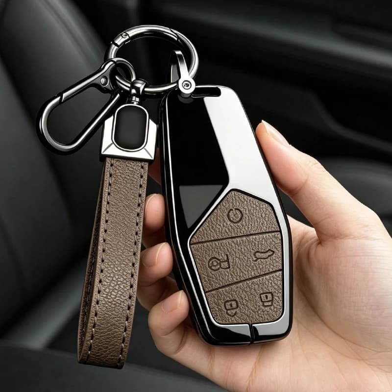 Zinc Alloy Leather Car Smart Remote Key Case Cover Shell For MG ONE 2022 2023 2024 Entry Keyless Protection Shell