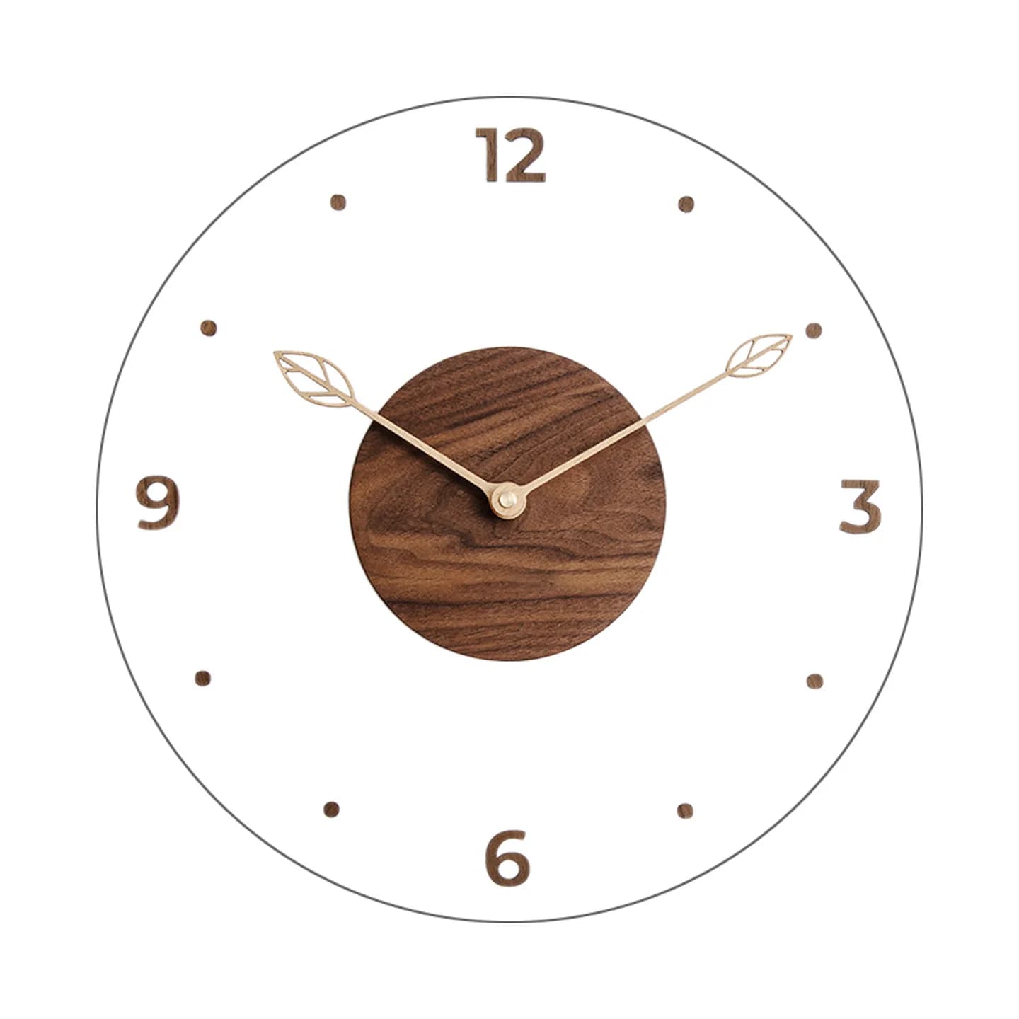 Nordic solid wood log transparent wall clock for home, living room, bedroom - Japanese style decorative clock and tableware