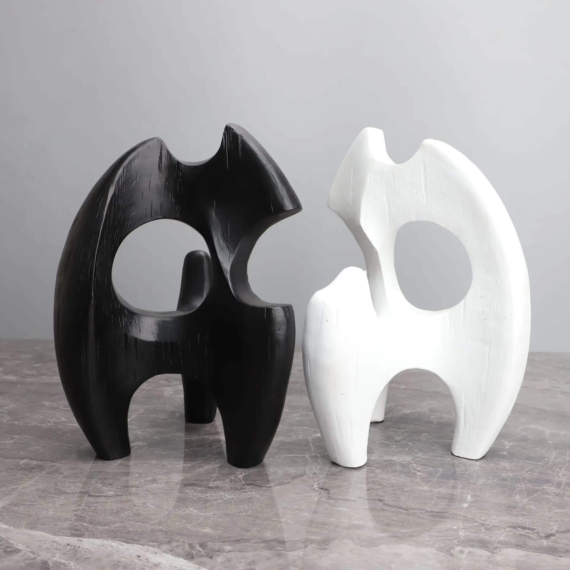 Modern Minimalist Flame‑Shaped Resin Ornament Creative Soft Decor for Model Room Sales Office Home Entryway Desktop Ornament