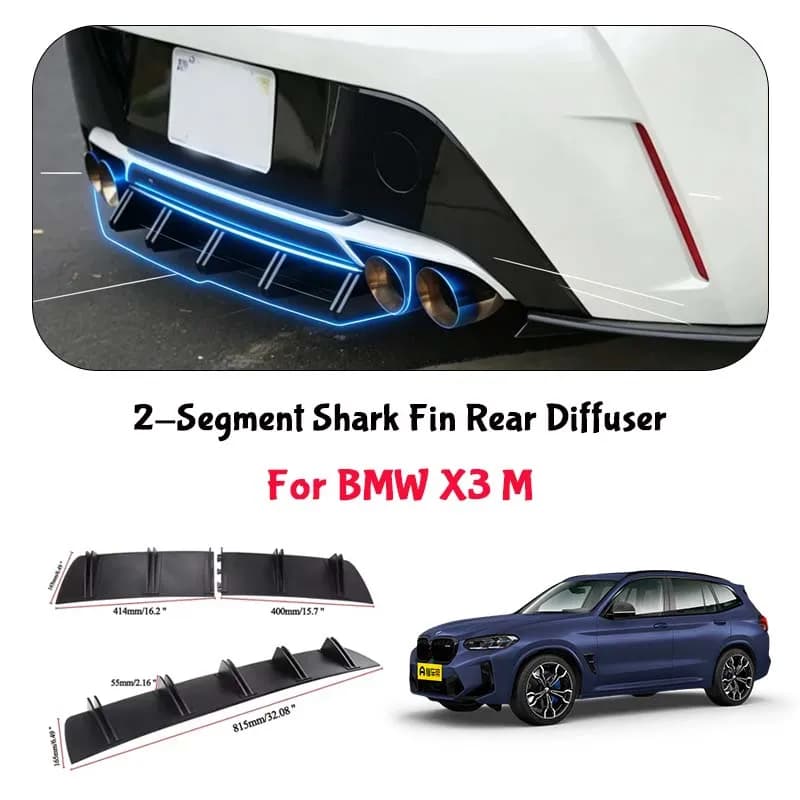 For BMW X3 M Shark Fin Rear Diffuser Split Chassis Spoiler Auto Aerodynamic Parts Aerodynamic Modification