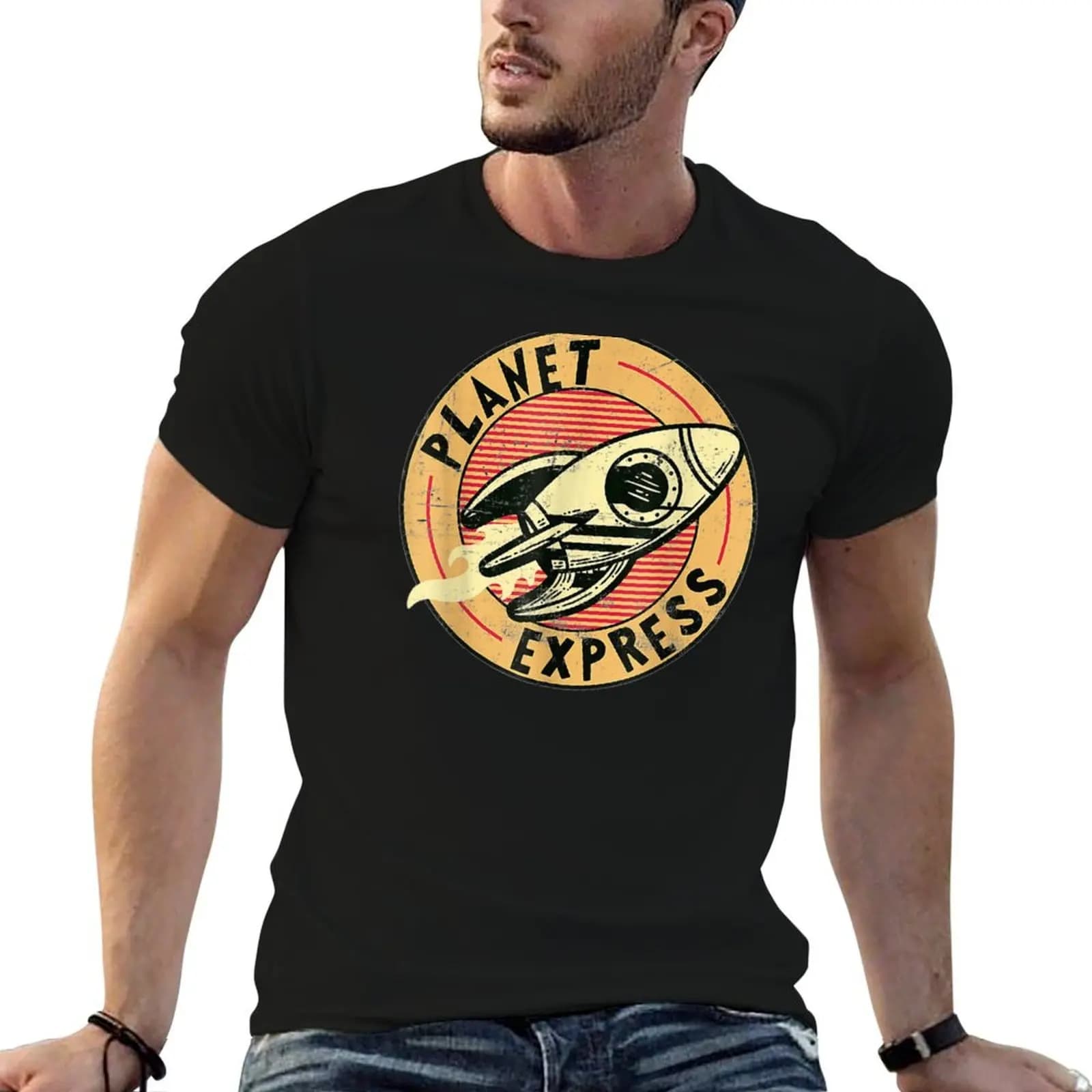Vintage Planets Express Futuramas T-Shirt Sporty Casual Quick Dry T-Shirt