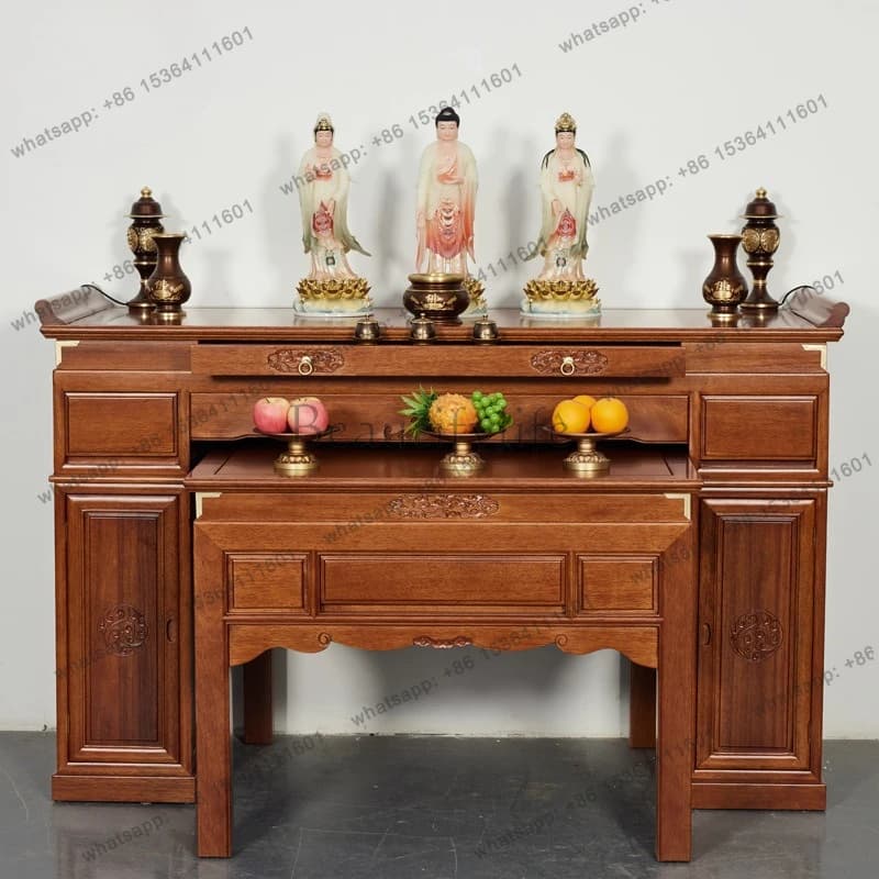 Solid wood table incense case table household table new Chinese style