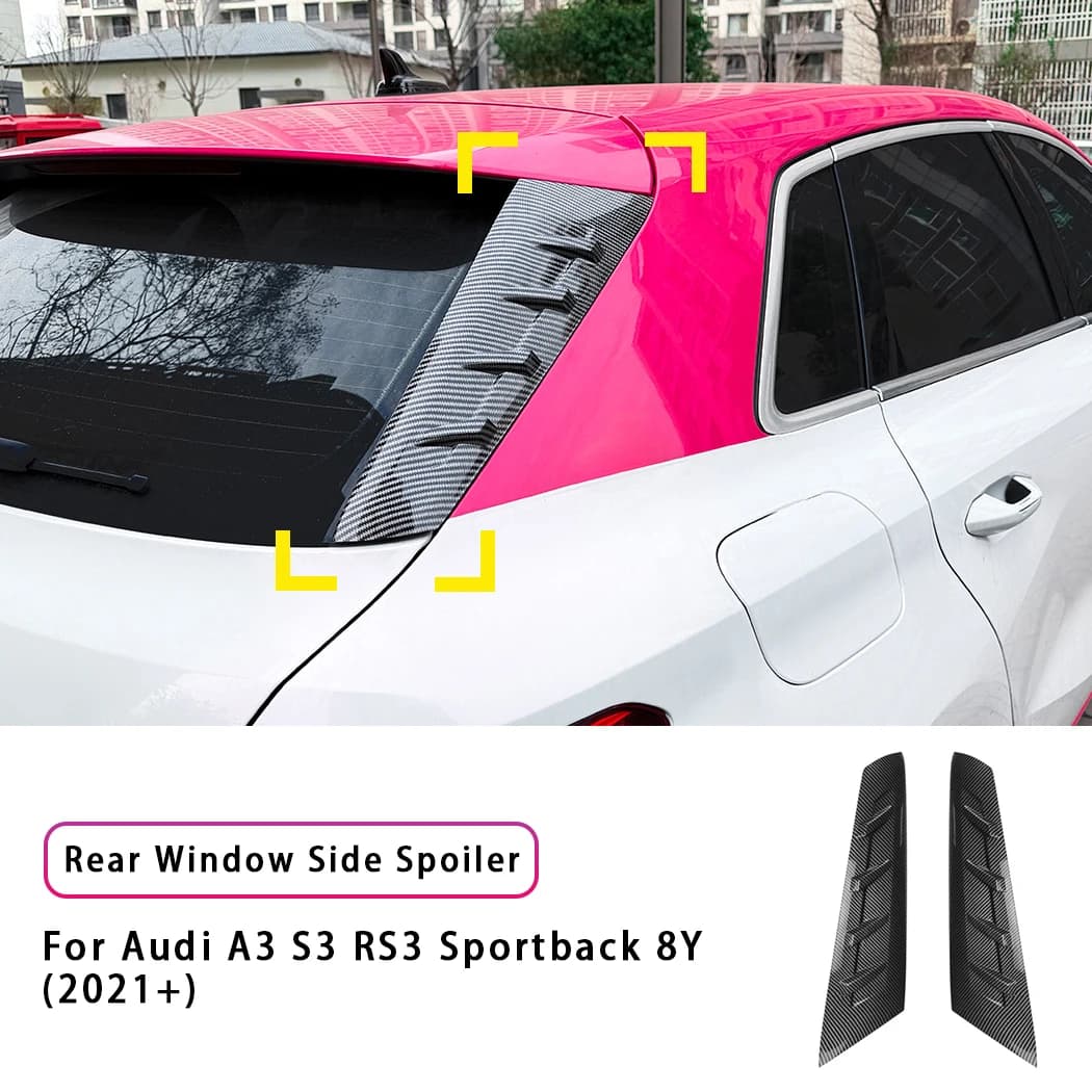Auto Rear Window Side Spoiler Wing Car Rear Trunk Diffuser Canard Splitter Accessories For Audi A3 S3 RS3 Sportback 8Y 2021+