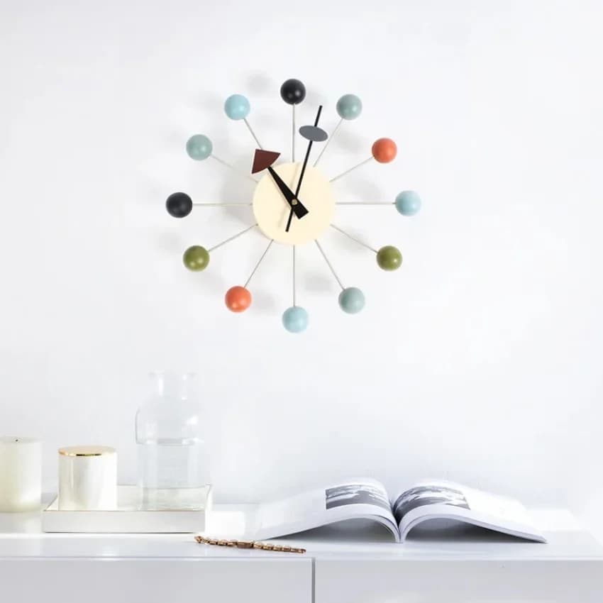Reloj Pared Mara Con Bola Redonda Silenciosa, Coración l Hogar, Relojes 3D Diseño Morno Para Coración Sala