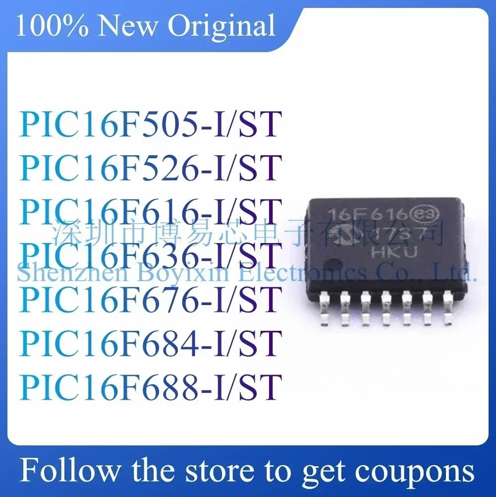PIC16F505 PIC16F526 PIC16F616 PIC16F636 PIC16F676 PIC16F684 PIC16F688-I/ST Standard version