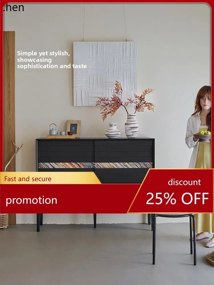 ZML Living Room Small Side Cabinet by TV Wall Storage Home Solid Wood Coffee Side Cabinet Tea Cabinet