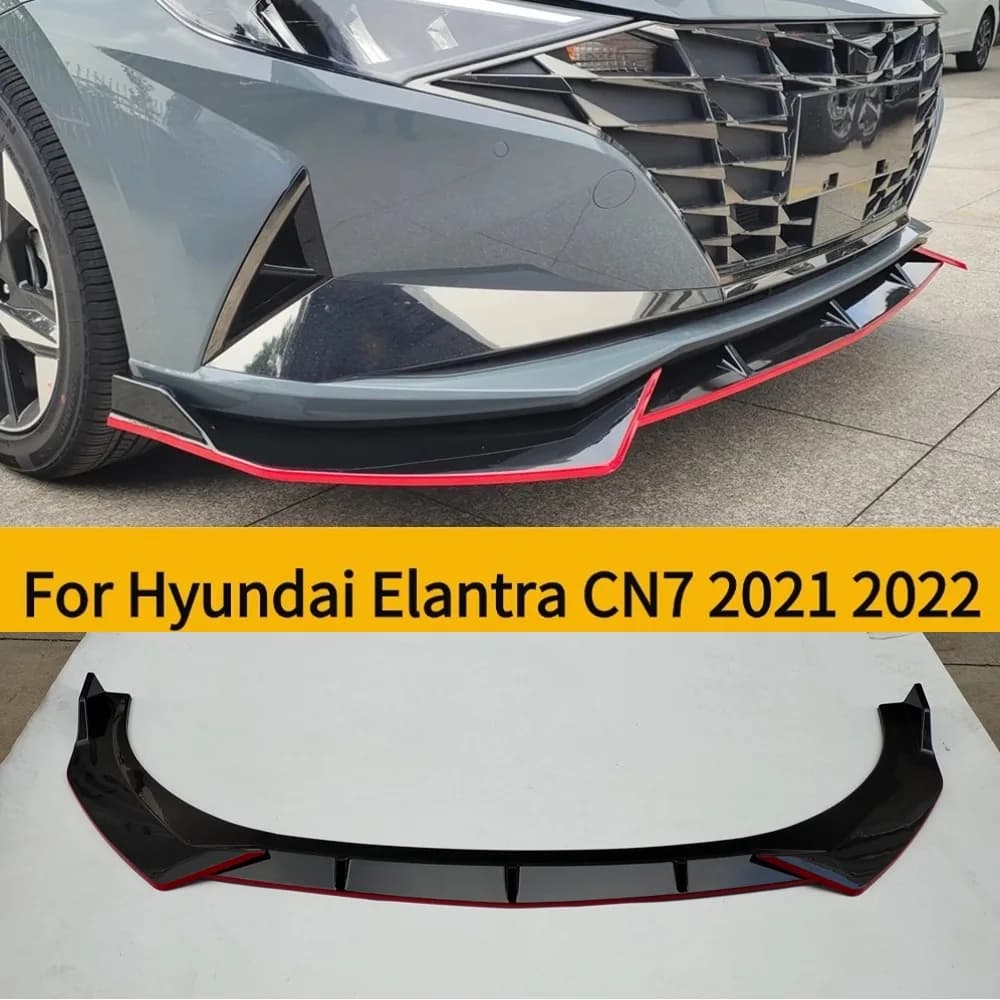 For Hyundai Elantra CN7 Front Bumper Splitter Lip Diffuser Spoiler Guard ABS Car Body Kit for Aesthetic Enhancement 2021-2022