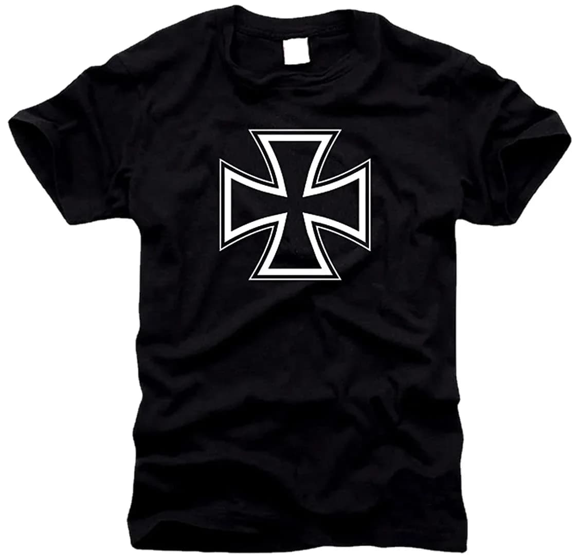 Iron Cross Badge Printed T-Shirt. Summer Cotton Short Sleeve O-Neck Mens T Shirt New S-3XL