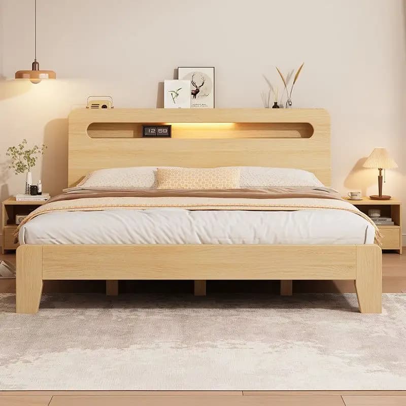 Couples Decoration Double Bed Accessories Stuff Luxury Queen Double Bed King Headboards Letto Matrimoniale Furniture