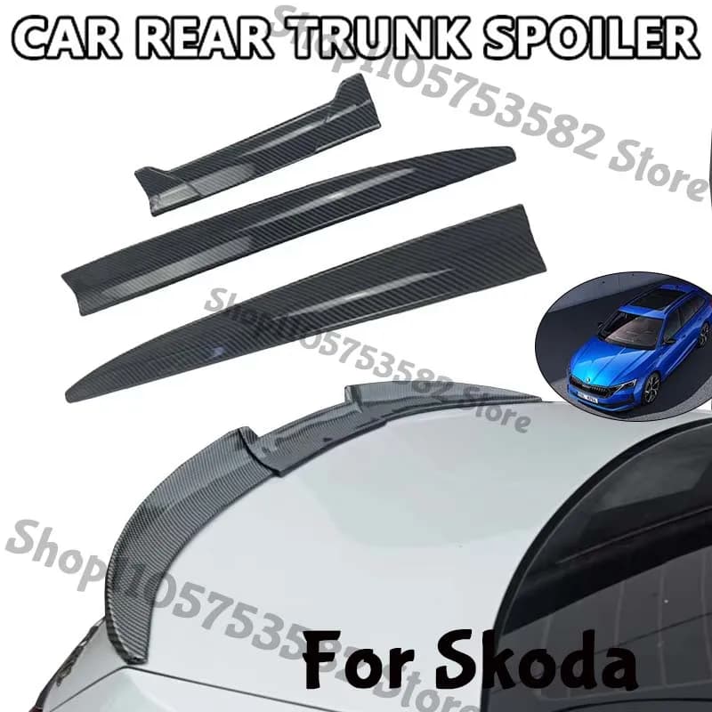 3Pcs DIY Cuttable Rear Trunk Spoiler Roof Wing Matte Black Universal Car Spoiler For Skoda Sedan Hatchback Modification