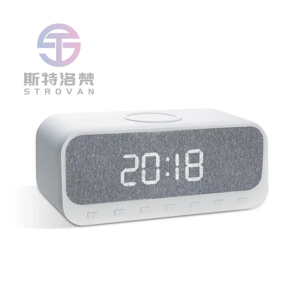 New Desktop Alarm Clock Wireless Charging Wireless Speaker Multi-function Gift Sleep Portable Radio