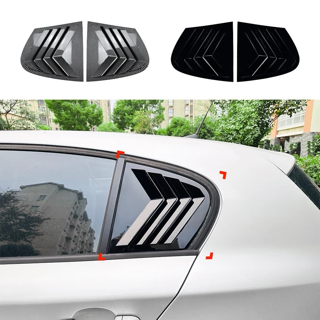 Gloss Black Car Side Window Louver Fit For BMW 1 Series E87 2005 2006 2007 2008 2009 - 2011Car Rear Window Shutter Cover Spoiler