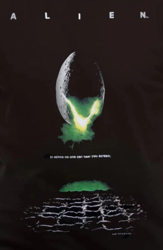 Alien Movie Poster T-Shirt 100% Cotton O-Neck Summer Short Sleeve Casual Mens T-shirt Size S-3XL