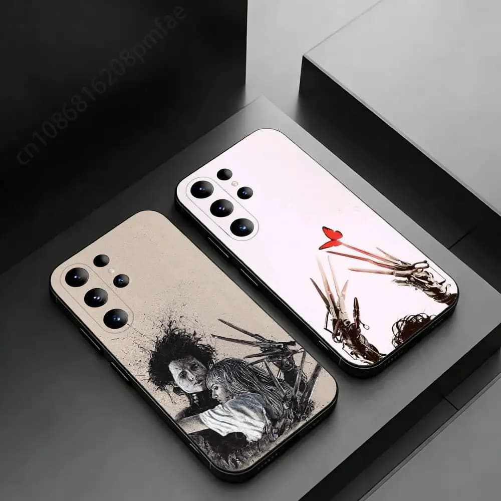 E-Edward S-Scissorhands Phone Case for Samsung Galaxy S20,23 Ultra S24,22 Plus S25,26,21FE TPU Cover