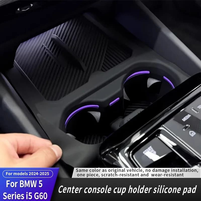 Car Central Control Storage Box Silicone Waterproof Console Organizer Tray For BMW5 Series i5 G60 2024-2025 Interior Accessories