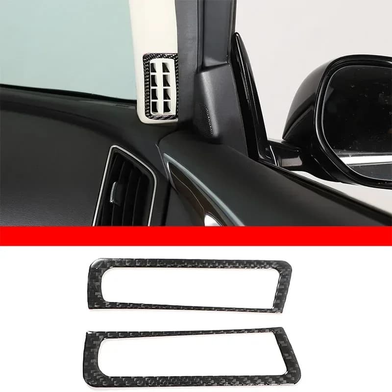 For Infiniti Q50L 2015-2022 Car A-pillar Air Outlet Decorative Frame Sticker Soft Carbon Fiber Interior Accessories 2 Pcs