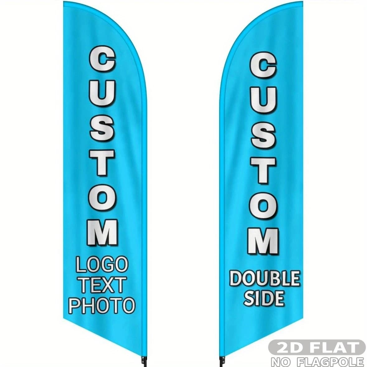 1pc Custom Outdoor Knife-Shaped Beach Feather Flag, Double-Sided Printing 50x200cm Flag, Ideal for Outdoor Business Logo Display