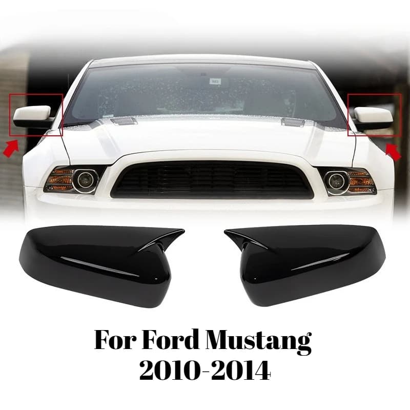 Bull Horn Side Mirror Cover For Ford Mustang 2010-2014 Rearview Mirror Housing Exterior Accessories Car Styling Auto