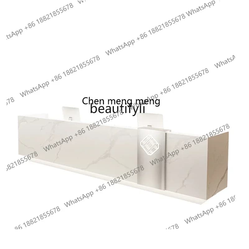 zg185Paint Beauty Salon Company Hotel Office Reception Stone Plate Cashier Stainless Steel