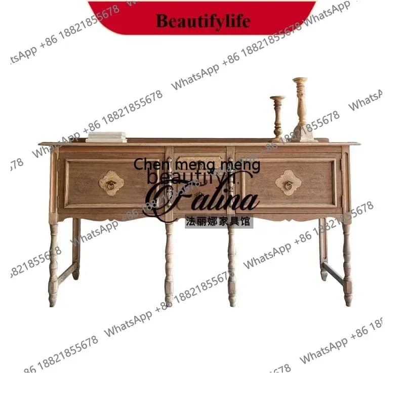 X   French high-end solid wood carving entrance cabinet entrance door entrance table European-style American  side cabinet