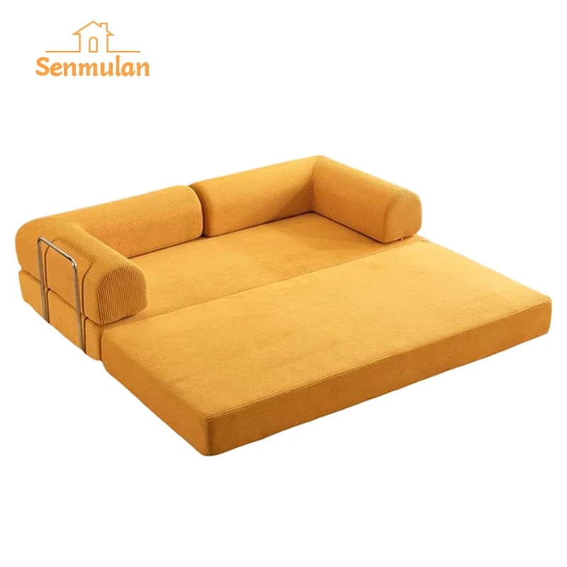 Modern Modular L-Shape Sofa Set with Foldable Design Sponge Filled Fabric Compressed Sofa for Living Room
