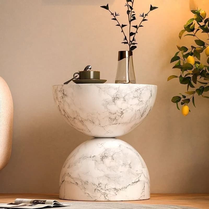 Modern imitation marble edge few living room sofa coffee table bedside table simple