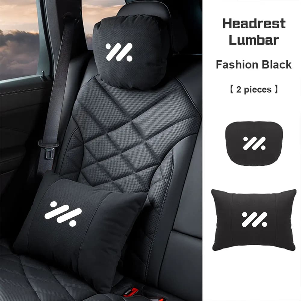 Car Neck Pillow Headrest Lumbar Support For IM Motors MG IM6 LS6 IM5 L6 LS7 L7 2023+ Breathable Suede Waist Cushion Accessories