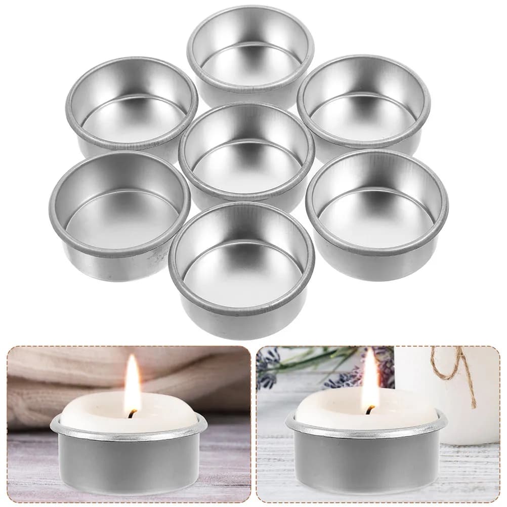 10 Pcs Christmas Wreath Tealight Candle Holder Flanged Candle Empty Cups Iron Candle Cups Candlesticks Liners Inserts Holder