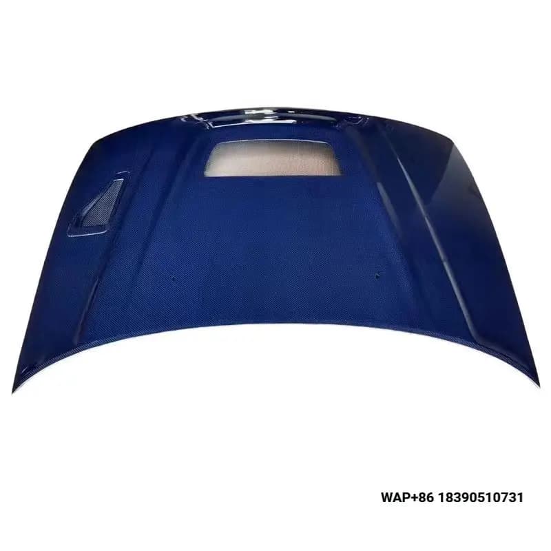 Blue Carbon Fiber Bonnet for 1996-1997 Lander Evolution 4 EVO 4 OEM Style Hood Bonnet CF Glossy Finish
