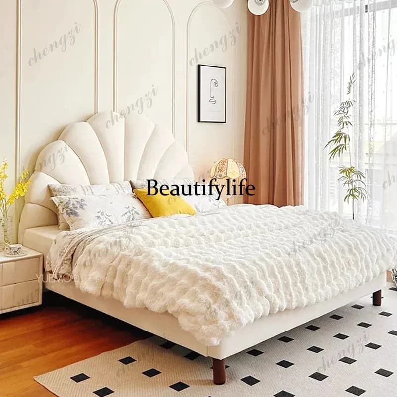 Beige Organizer Double Bed Decoration Comforter Full Size Bedroom Double Bed Headboards Bedframe Camas De Casal Home Furniture