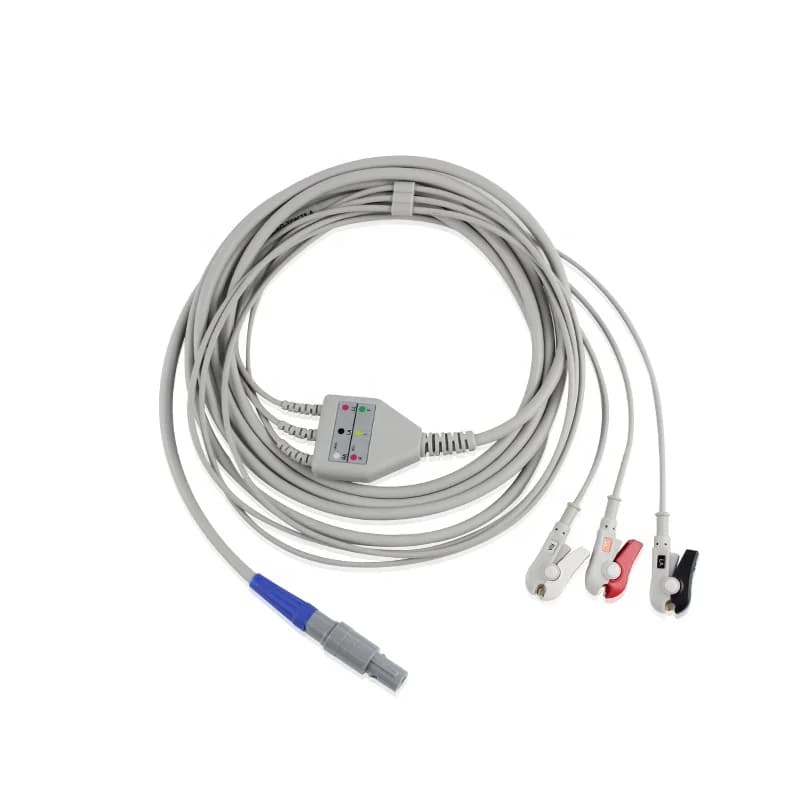 ECG Cable  Supply SC1000 8 Pin 3 Lead Clip AHA ECG Cable with Leadwire