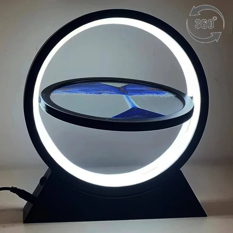 Modern Geometric Sand Art Desk Lamp USB Powered Adjustable Brightness for Bedroom & Office Decor No Battery Required