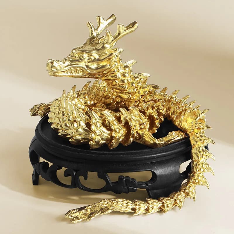 Chinese Dragon Figurine Sparkling Bright Color Flexible Chinese Dragon Sculpture Desktop Ornament Party Accessories