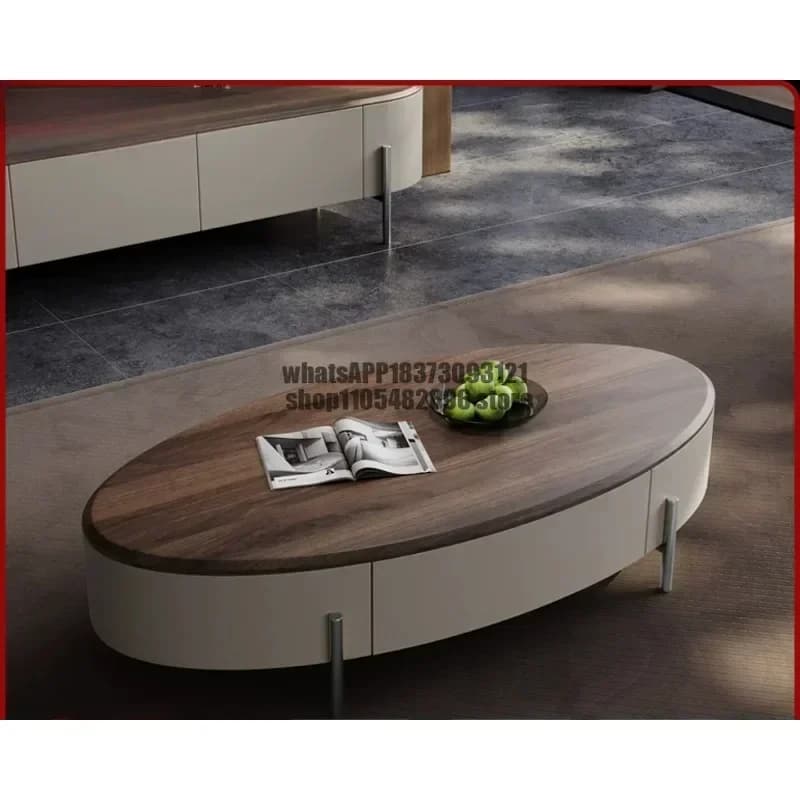 Solid wood coffee table living room home Italian light luxury high sense