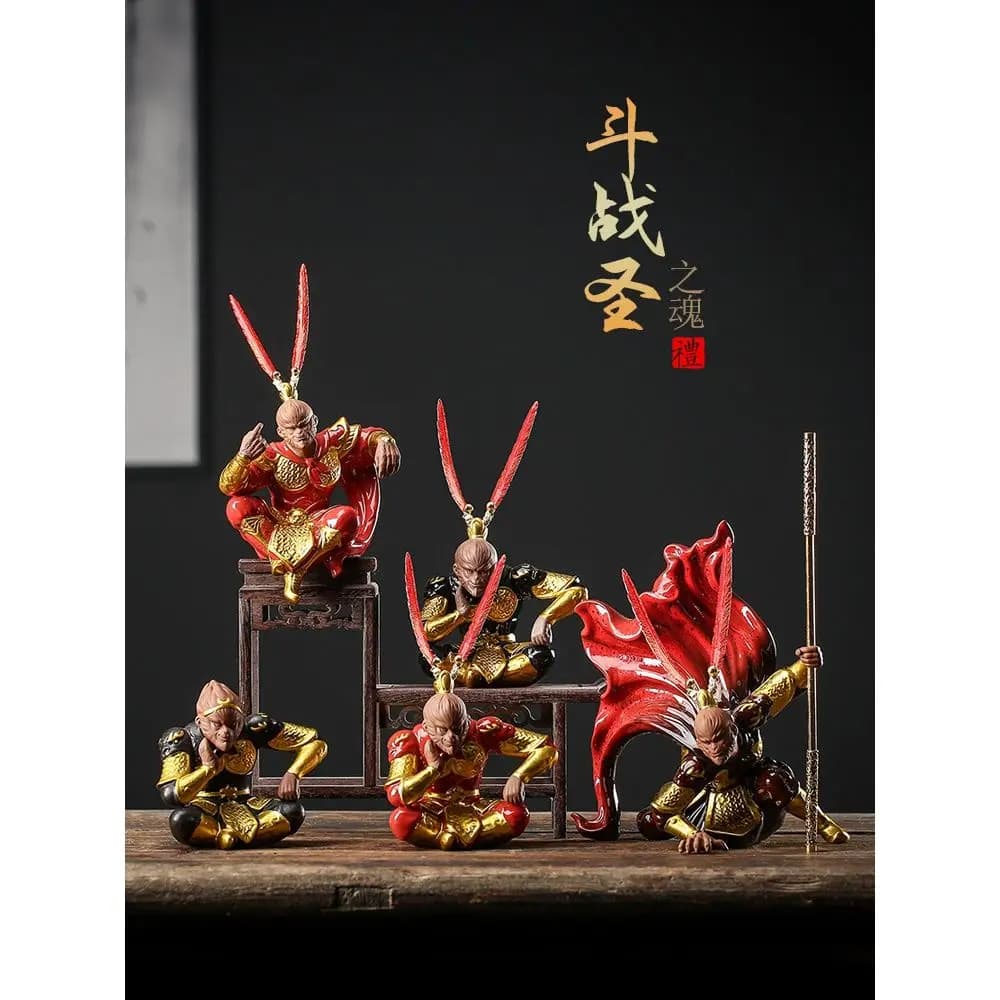 Purple sand handicrafts ornaments Qitian Great Saint Monkey King Sun Wukong Home Furnishing Bogu Rack Ornaments Landscaping