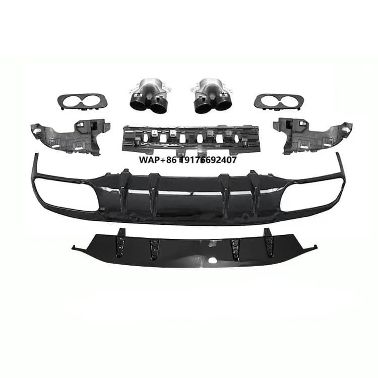 Auto Parts W205 C205 Coupe Upgraded AMG C43 Style Bumper Lip Rear Diffuser Exhaust Tips for Mercedes Benz C Class 2015-2020