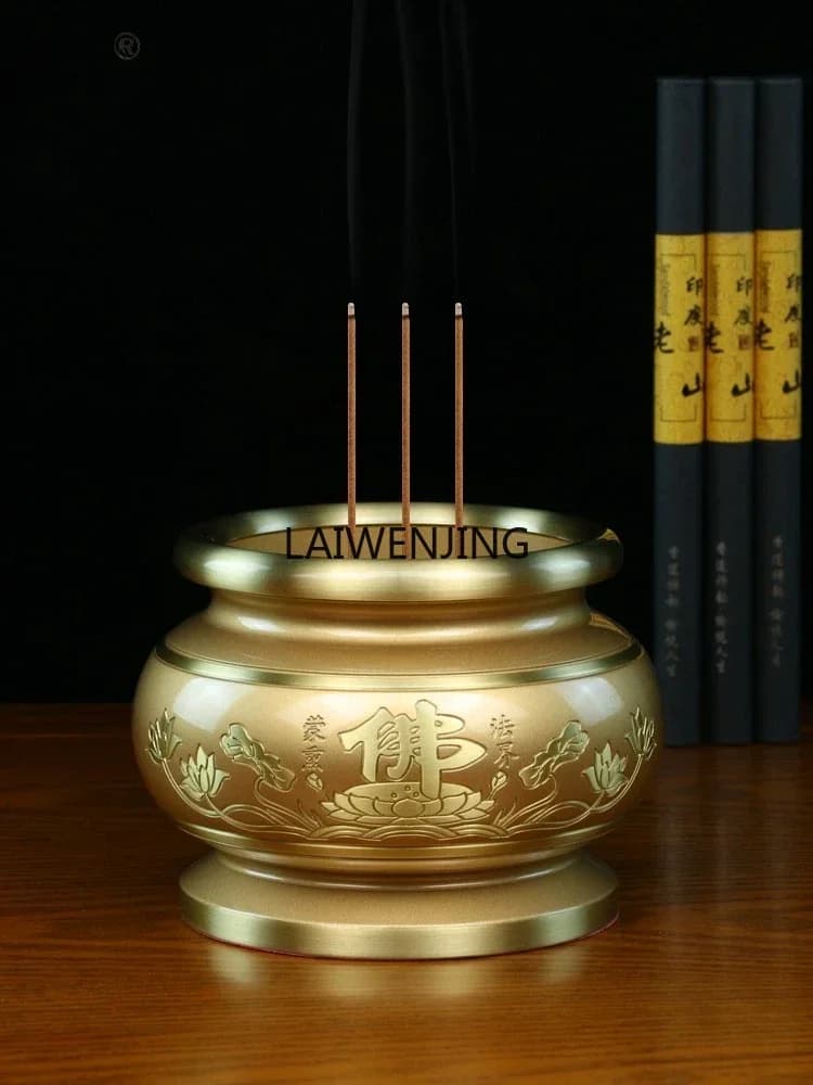 SGF copper incense burner household indoor God of Wealth incense bowl supply