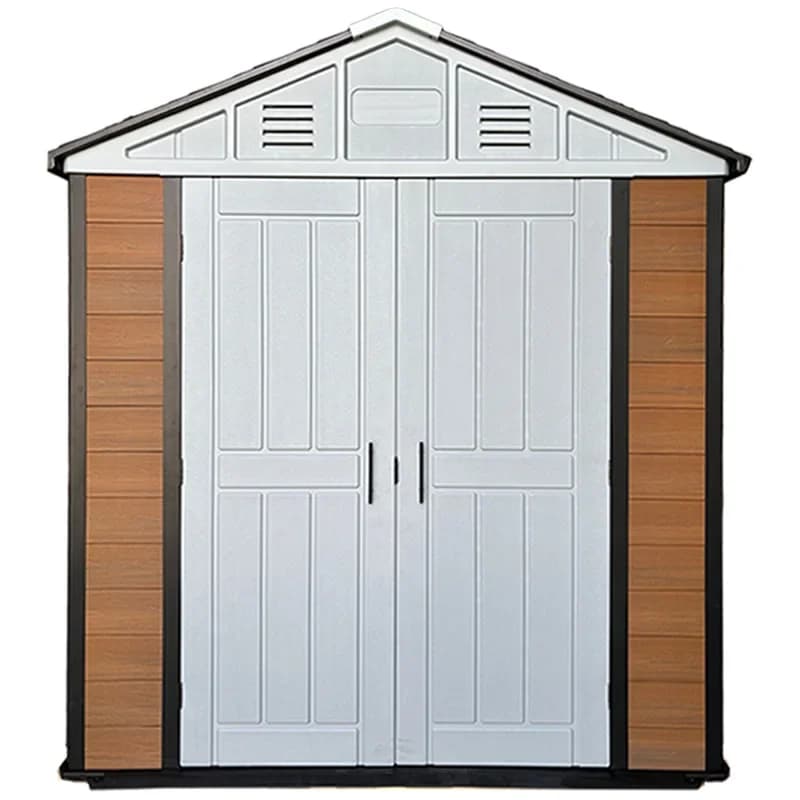Wood plastic DIY garden tool room, can put garden tools
