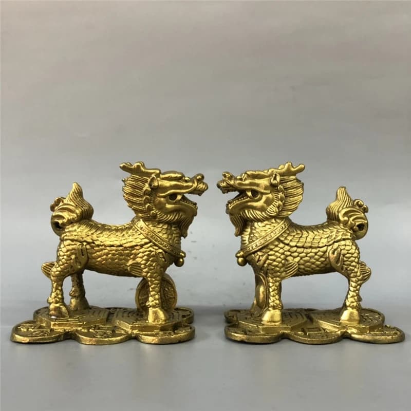 Eight-Trigram , Brass Ingot Money Kirin Home Decor Craft Ornament