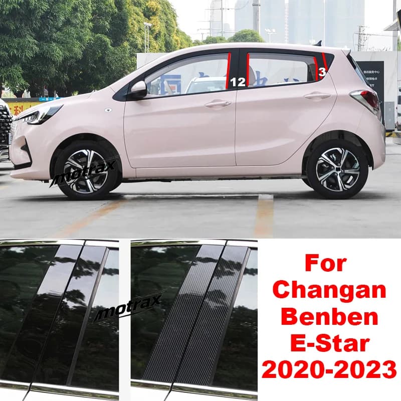 For Changan Benben E-Star 2020 2021 2022 2023 Car B C Window Pillar Decal PC Sticker Anti-scratch Protect Decorative Accessories